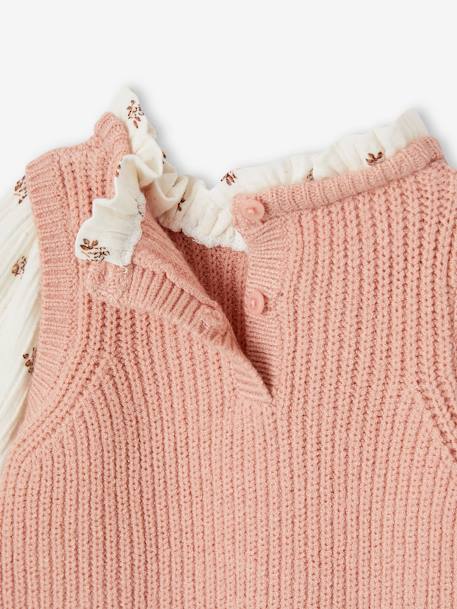 2-in-1 Jumper for Babies marl brown+rosy 