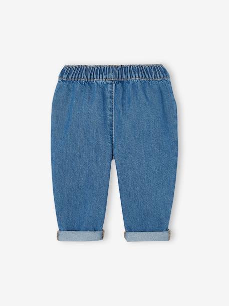 Wide, Easy-to-Pull-On Jeans for Baby Boys stone 