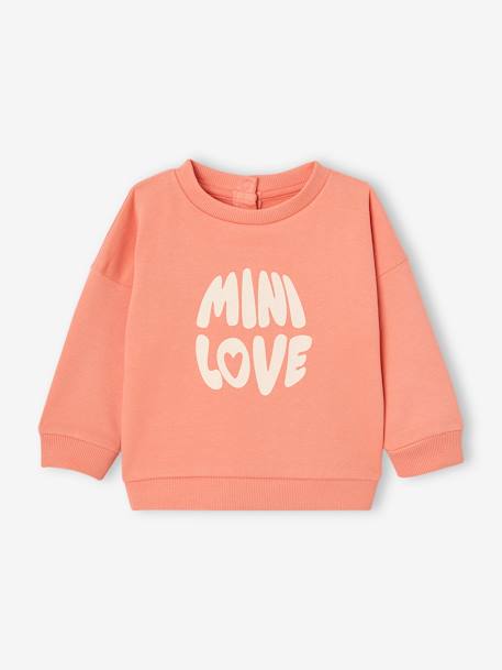 Basics Sweatshirt with Press Studs on the Back for Babies coral+vanilla 