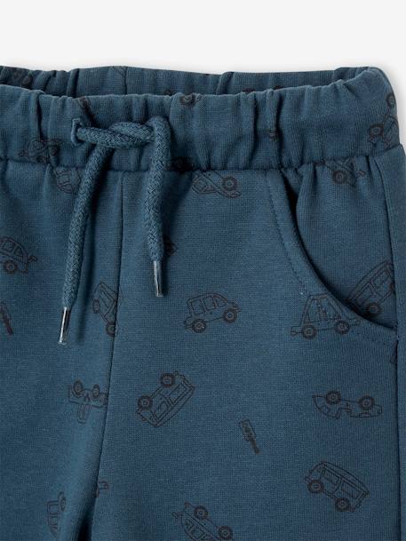 Printed Fleece Trousers for Babies ocean blue+olive 