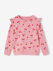 Girls-Cardigans, Jumpers & Sweatshirts-Sweatshirts & Hoodies-Sweatshirt with Ruffles & Message for Girls