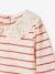 Long Sleeve Top with Embroidered Collar, for Babies BEIGE LIGHT SOLID+striped navy blue+striped red 