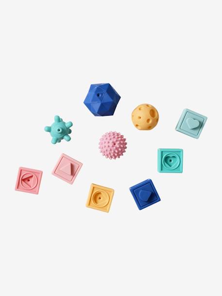 Set of 6 Cubes & Sensory Balls multicoloured 