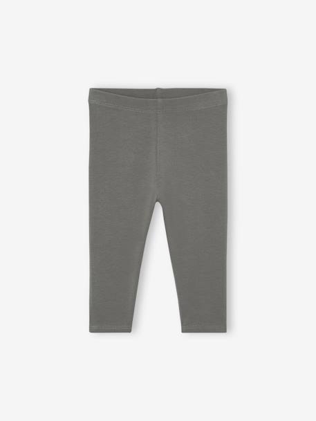 Pack of 3 Plain Leggings for Babies, BASICS marl grey 