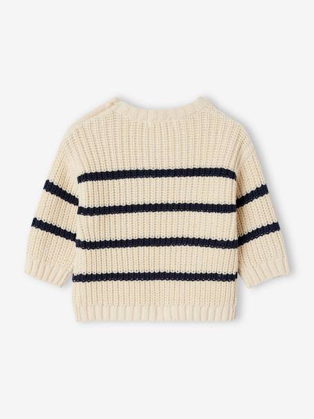 Rib Knit Jumper for Babies ecru+marl beige+sage green 