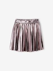 Girls-Pleated Lamé Skirt