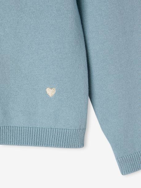 Fine Knit Basics Cardigan for Girls almond green+blush+emerald green+marl grey+navy blue+sky blue 