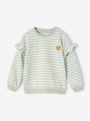 Sailor-type Sweatshirt with Ruffles on the Sleeves, for Girls