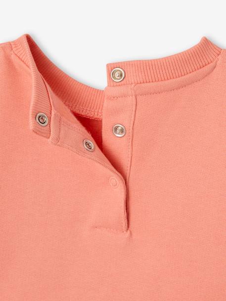 Basics Sweatshirt with Press Studs on the Back for Babies coral+vanilla 