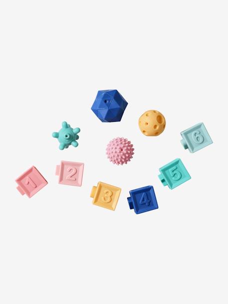 Set of 6 Cubes & Sensory Balls multicoloured 