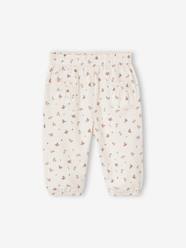 Baby-Corduroy Trousers with Flowers for Baby Girls