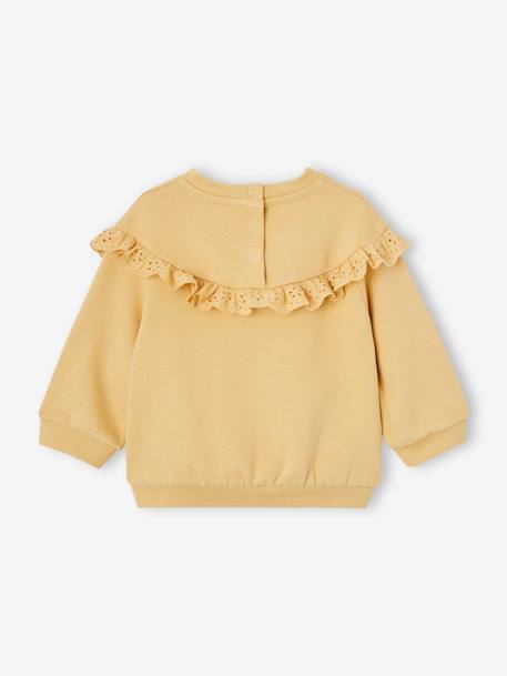 Sweatshirt with Broderie Anglaise Ruffle for Baby Girls ochre+old rose 