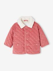 -Quilted Corduroy Waistcoat with Sherpa Lining for Babies