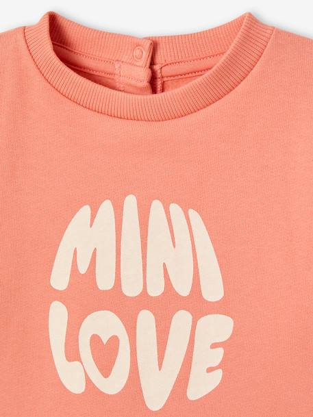 Basics Sweatshirt with Press Studs on the Back for Babies coral+vanilla 