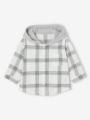 Baby-Blouses & Shirts-Chequered Hooded Shirt for Babies