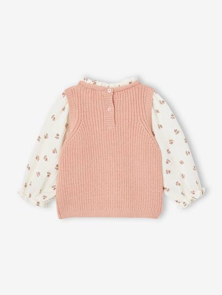 2-in-1 Jumper for Babies marl brown+rosy 