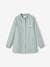 School Smock with Flower for Girls grey green+tomato red 