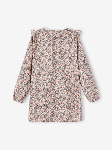 Sweet Flowers Frilly Smock for Girls rosy 