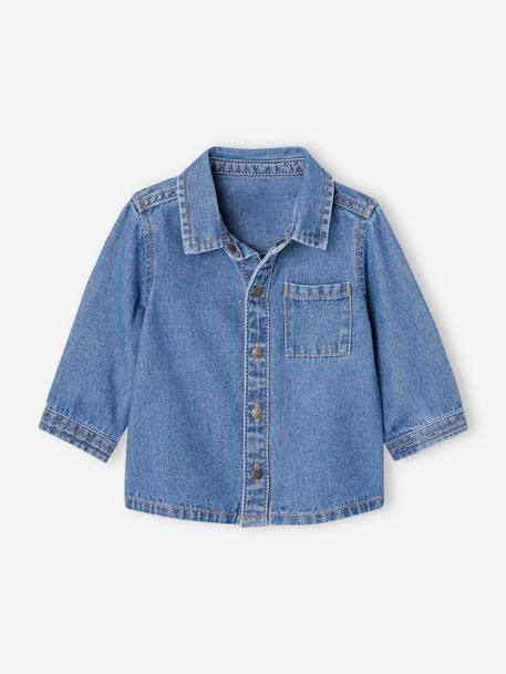 Denim Shirt with Press Studs for Babies stone 