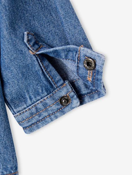 Denim Shirt with Press Studs for Babies stone 