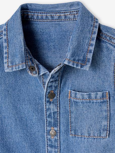 Denim Shirt with Press Studs for Babies stone 