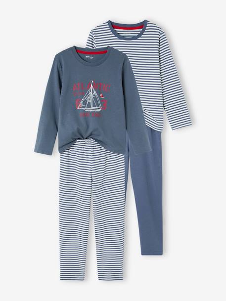 Pack of 2 Boat Pyjamas in Jersey Knit for Boys blue 