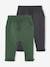 Pack of 2 Fleece Trousers for Babies, Basics fir green 