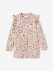 -Flowers Smock & Frilly Sleeves for Girls