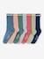 Pack of 7 Pairs of Socks in Lurex for Girls apricot+blue+rose 