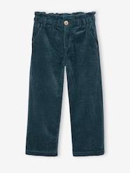 Girls-Wide Corduroy Paperbag Trousers for Girls