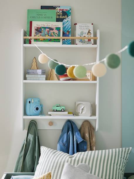 Coat Hooks with Book Shelves - Confetti white 