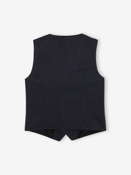 Waistcoat in Woollen Chevron Fabric, for Boys navy blue 