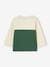 Colourblock Top in Organic Cotton for Babies fir green+pecan nut 