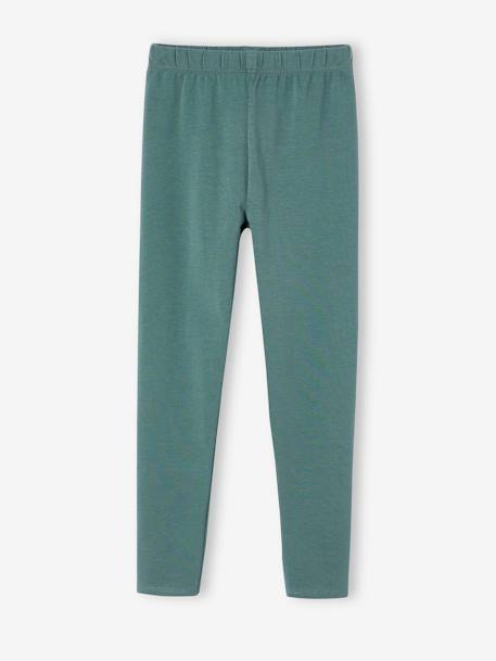 Pack of 2 Basics Leggings for Girls anthracite+ecru+emerald green+navy blue+sage green 