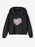 Short Sports Hoodie with Chequered Heart Motif for Girls anthracite 