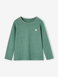 -Basics Long Sleeve Top for Girls, Glittery Heart