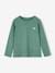 Basics Long Sleeve Top for Girls, Glittery Heart ecru+emerald green 