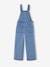 Wide Denim Dungarees with Contrasting Pockets, for Girls medium blue 