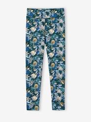 -Sports Leggings in Techno Fabric, Exotic Flowers, for Girls