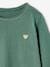 Basics Long Sleeve Top for Girls, Glittery Heart ecru+emerald green 