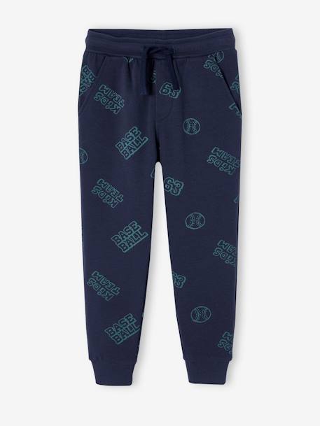 Fleece Joggers with Baseball Inscription for Boys, Designed for Autonomy night blue 