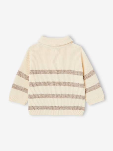 Striped Trucker Jumper with Zip for Babies vanilla 