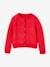 Loose-Fitting Soft Knit Cardigan for Girls ecru+marl grey+petrol blue+red+sweet pink 