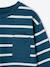 Striped Long Sleeve T-Shirt for Boys ecru+peacock blue 