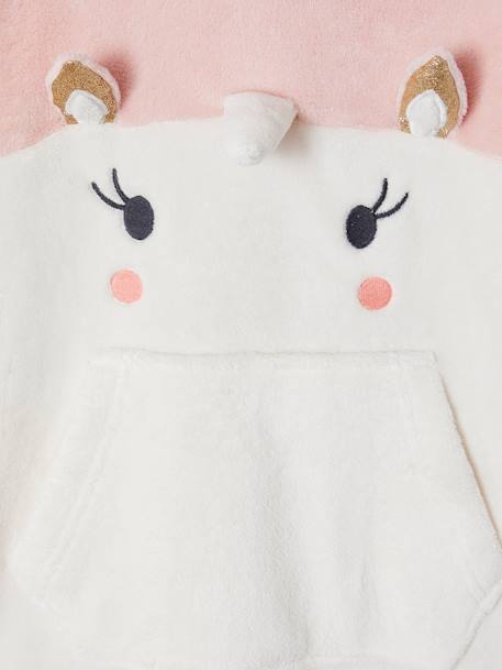 Unicorn Dressing Gown with Hood for Girls ecru 