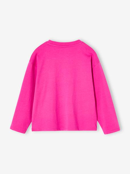 Basics Top with Motif on the Chest, for Girls ecru+fuchsia 