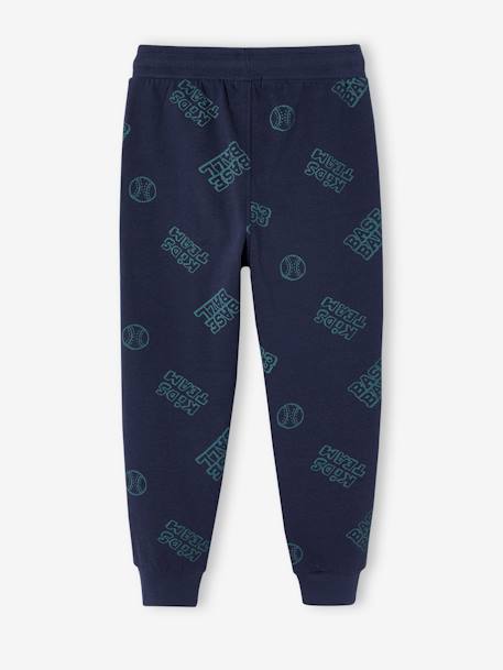 Fleece Joggers with Baseball Inscription for Boys, Designed for Autonomy night blue 