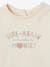 T-Shirt with Message in Organic Cotton, for Babies vanilla 