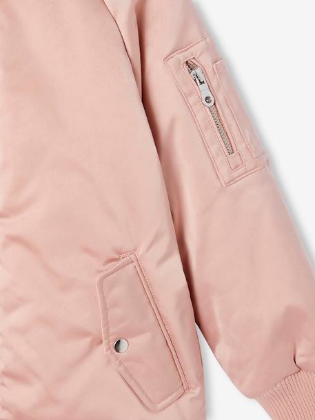 Bomber Jacket with Satiny Effect for Girls rosy 