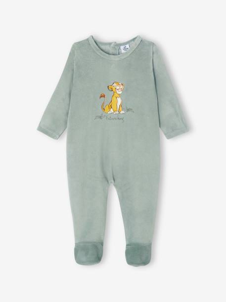 Pack of 2 The Lion King Sleepsuits in Velour by Disney® for Babies sage green 